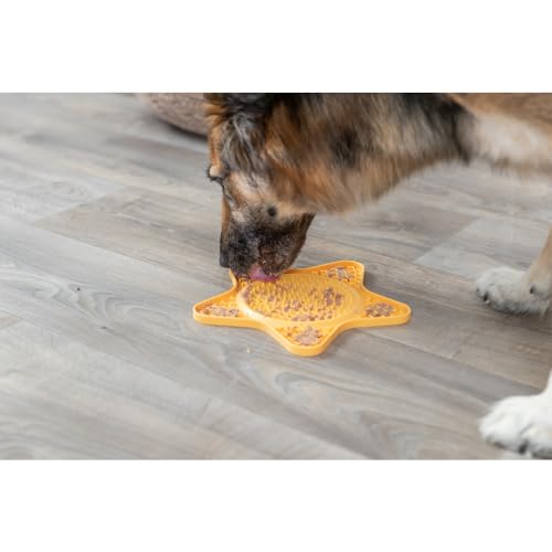 TRIXIE - Lick'n'Snack Tischdecke für Haustiere, Silikon, 23,5 cm, Gelb, rutschfest, spülmaschinenfest und gefriergeeignet