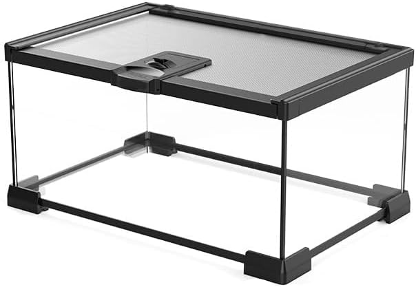 mini reptile glass terrarium tank, cage for tarantula sling geckos, frog, lizards, chameleons,turtles snake snail insect hermit crab isopods reptiles enclosure (12x8x6inch)