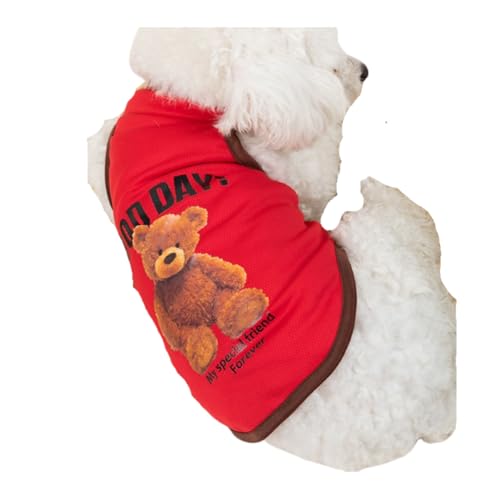 ペット服 犬服 犬の服 夏用 タンクトップ 涼しい くまちゃん柄 通気メッシュベスト 熊ちゃんプリント ノースリーブベスト わんこ服 小型犬 中型犬 大型犬 猫服 犬用コスチューム ペット用品