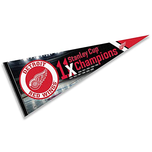 Detroit Red Wings 11 Time Cup Champions Pennant Banner Flag