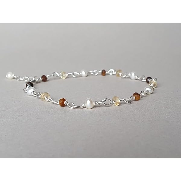 LKBEADS citrine  rondelle 4mm faceted 7inch Sterling Silver Stacking Beaded Bracelet, Simple Layering, Dainty Gemstone Bracelet, Fine Jewelry, Minimalist,