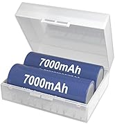LCLEBM 7000mAh Flat Top Battery 3.7V Rechargeable Batteries - 2 Packs