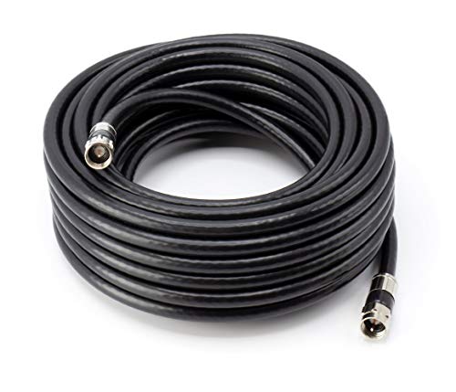 Digital Coaxial Cable Kit With Universal Ends -Rg6 Coax Cable And Six (6) Piece Adapter Kit Includes Male Female Rca Bnc F81, And Barrel Connectors - Black, 30 Feet #TOP5
