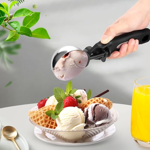 6 Tablespoon Ice Cream Scoop with Trigger Release, Large Cookie Scoop for Baking, Cookie Dough Scooper 70MM, 18/8 Stainless Steel Food Disher Scoop for Cupcake, Muffin, Portion Control (90ml) by TJ POP - Image 7