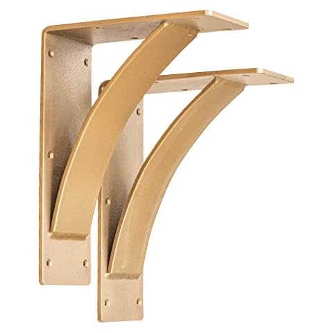 RRD Steel Mantel Brackets Heavy Duty (2 Pack) - Fireplace Mantel Brackets - Countertop Support Bracket - Hand Welded Steel Brackets - Mantel Bracket Rustic Farmhouse Decor (9"x12"x4", Mist Bronze) Cover