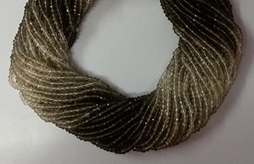 Quartz fumé perles rondelles facettées 3-4mm pour création bijoux diy