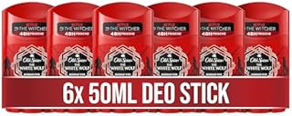 Old Spice The White Wolf dezodorant w sztyfcie dla mężczyzn, 300 ml, The Witcher Limited Edition, świeżość 48H, 0% sole aluminium, bez białych i żółtych plam, opakowanie 6 sztuk