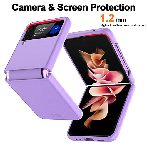 Goosebox Z Flip 3 5G Case Hinge,Samsung Flip 3 Case With Hinge Protection,Flip Z 3 Case Shockproof,Ultra Thin Hard Pc Shookproof Folding Anti-Drop Wear-Resistant For Samsung Galaxy Z Flip 3 (Purple) #TOP7