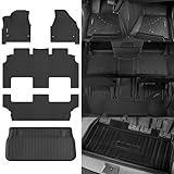 Naibeve Floor Mats Cargo Liner for 2017-2025 Chrysler Pacifica Touring Hybrid Version 7 Passengers Floor Liners & Cargo Liners Accessories(Non Fit Pinnacle Mode & Fuel)