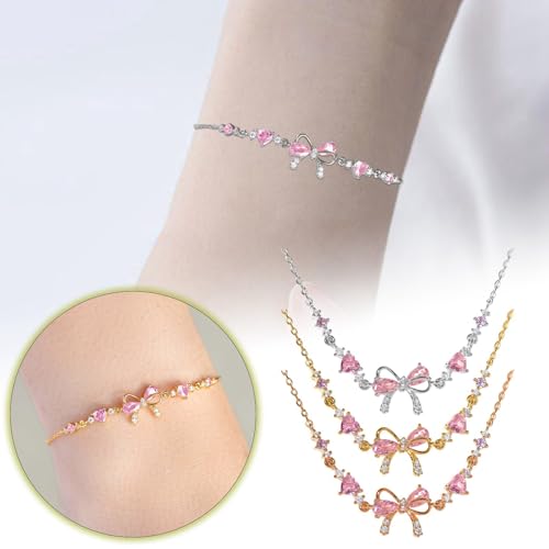 Pulseras de circón fino con cadena de cuentas ajustable estilo doble aro 3
