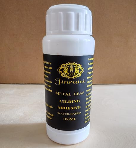 JINRUISI Metal Leaf Gilding Adhesive Glue Size Water Based 100ml,Gold Size for Gold Leaf,Metal Leaf Adhesive