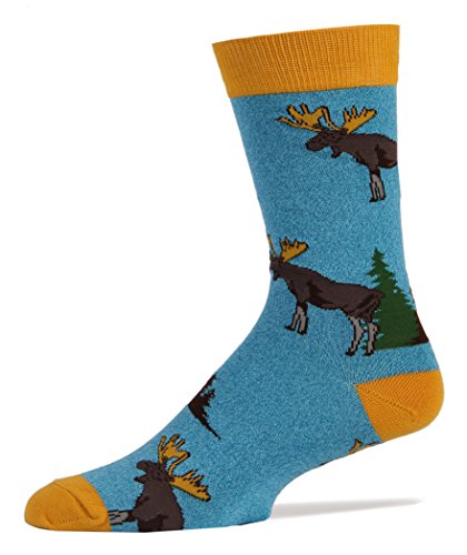 Mens Novelty Funny Crew Crew Socks Moose