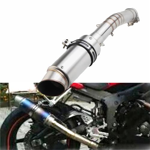 Tube intermédiaire d'échappement pour Yamaha R6 1998-2005 - Silencieux moto argenté de rechange