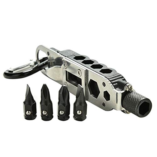 EDC multifonction mousqueton porte-clés Organisateur Utilitaire en acier inoxydable Multi Tool Gadget Porte de poche clip Camp Kit Voyage