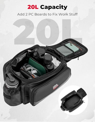 KEMIMOTO Bolsa de bicicleta, suporte traseiro de 20 L, resistente à água, de couro de carbono, bolsa