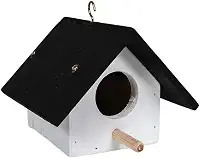 Casa Casinha De Pássaro Passarinho em Madeira Resistente Cor Tabaco