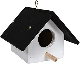 Casa Casinha De Pássaro Passarinho em Madeira Resistente Cor Tabaco