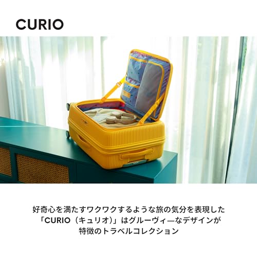 Image of American Tourister Curio Book Opening 68 cms Medium Check-in Polypropylene Hard Sided Luggage /Trolley Bag with Double Spinner Wheels and TSA Lock (Khaki)