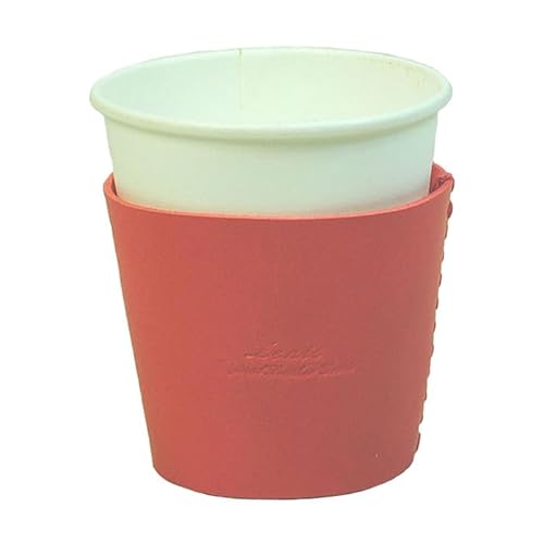 Zenis [ポスト投函でお届け]国産本革カップスリーブ ピーチ(1点) カップスリーブ カップホルダー レザー 国産 日本製 牛革 革製品 紙コップ用カバー 手作り 男性 女性[ksg1570-pc]