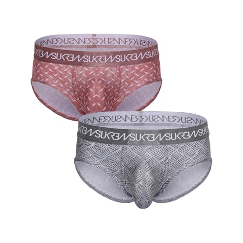 SUKREW - Ropa Interior Slip Hombre - Apex Brief Multipack 1x Diamond + 1x Checker - Tamaño L
