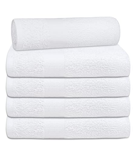 Toalla 100% Cotton Bath Towel Set Pack Of 24|500 Gsm|Soft Large Bath Towel|Super Absorbent|Quick Dry|Ideal For Pool Home Gym Spa Hotel|Perfect For Daily Use|Bath Towel Set 20X40 Inche|White #TOP6
