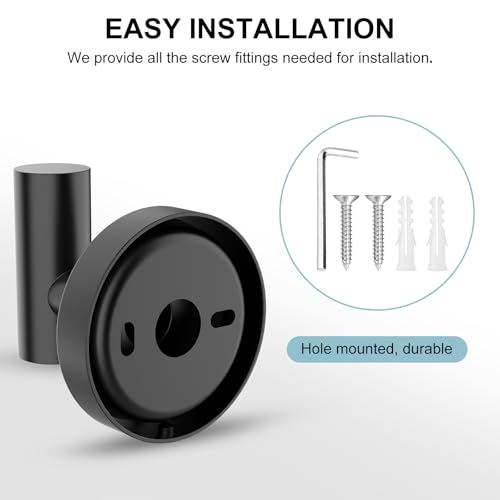 SetSail Towel Hooks for Bathrooms 4 Packs Screw-in Matte Black Bathroom Towel Hook Wall Mounted Stainless Steel Shower Towel Hooks for Coat Hanging, Drill Hole - Image 3