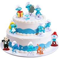 Juego de 12 figuras de pitufos, decoración para tartas,