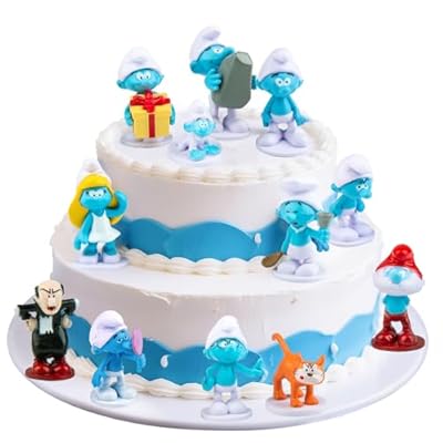 Juego de 12 figuras de pitufos, decoración para tartas, decoración de tartas, diseño de pitufos | Ya disponible en tu tienda friki favorita! En mundofriki.es!