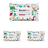 Kindii Fun Carta Igienica Risciacquabile Bambini - (60 Pz) Carta Umida - Combinazione con Salvietta Umidificata, Rinfresca Zona Intima, Camomilla, Aloe Vera - 60 Pz (Confezione da 3)
