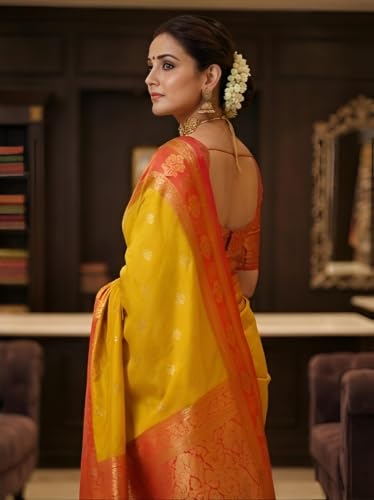 ZHANAKI VASTRA orange mysore silk saree – image 3