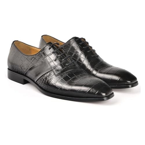 Men's Lace Up Derby Dress Shoes Genuine Leather Patterned Classic Business Formal Wedding Footwear3