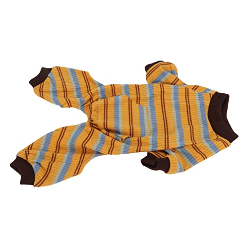 Pijama para Cachorro, Roupa de Dormir Adequada para a Pele, Suéter Listrado Quente Com Bolso para Ca