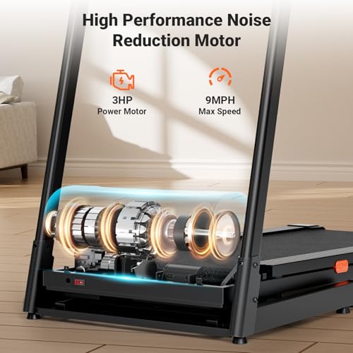 Image of THERUN Home Treadmill with Incline 15% Auto Adjust, 3.0 HP Treadmill with LED Strip, Heart Rate Monitoring Incline,16.5 inch Wider Running Belt