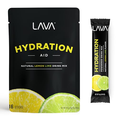 LAVA Recovery | Electrolyte Powder Drink Mix | Lemon Lime Hydration Powder Packets | Low Sugar, Gluten Free, Non-GMO | 16 Sticks