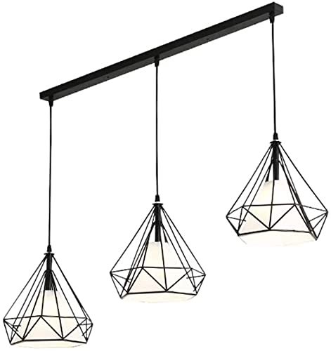 Chandelier rustique pour chambre à coucher et suspension industrielle 3 lumières cuisine AB