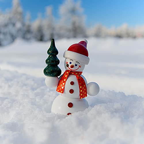 Seiffener Volkskunst German incense smoker snowman with christmas tree, height 15 cm / 6 inch, original Erzgebirge SV 12212 - Image 3