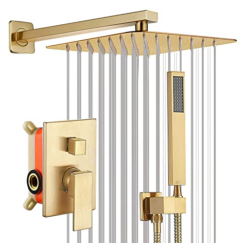 Lista de Juegos de grifería para bañera y ducha los 10 mejores. 43 TEKXDD Grifos regaderas para baño Set - juego de regaderas para baño, Juego Ducha Lluvia Oro Con Boquilla de Cascada y Grifo Ducha Incluido