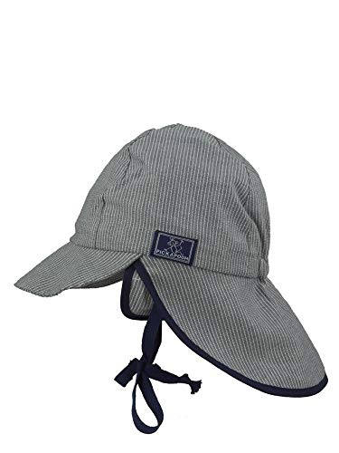 PICKAPOOH Baby/Kinder Sonnenhut/Sonnenmütze Tom Bio-Baumwolle, Streifen Marine-306, Gr. 46