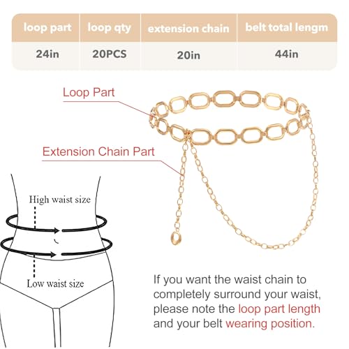 Metal Link Gold Chain Belt for Women Gold Waist Chain Belly Link Belt Chunky Belts for Women Dresses Jeans3