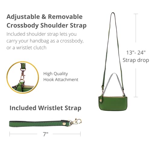 Image of Joy Susan Women's Fashion Purse Mini Crossbody Wristlet Clutch Handbag - Kelly