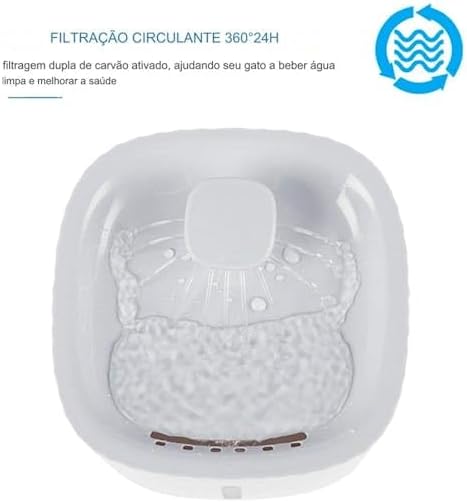 GONDMAX Bebedouro Automático para Gatos e Cães, 3 Litros, Branco