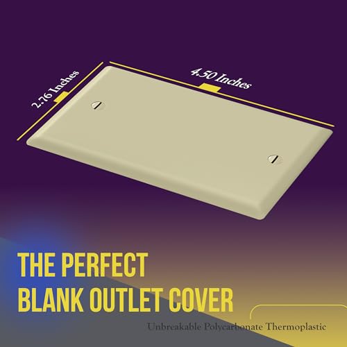 Image of ENERLITES Blank Device Wall Plate, Gloss Finish, Standard Size 1-Gang 4.50 inch x 2.76 inch, Polycarbonate Thermoplastic, 8801-I-10PCS, Ivory (10 Pack)