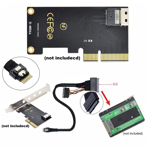 chenyang Cable PCIe 4.0 SFF-8654 a SFF-8639 con Audio SATA 0.5m miniatura 6