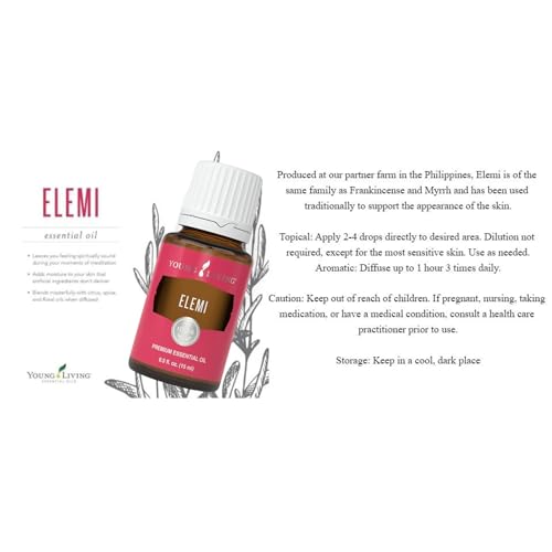 Young Living - Elemi Premium Essential Oil 15ml | Ideal for Massage After Exercise | Spiritual Oils for Meditation | Suitable for Youthful & Glowing Skin | Aromatic Diffuser