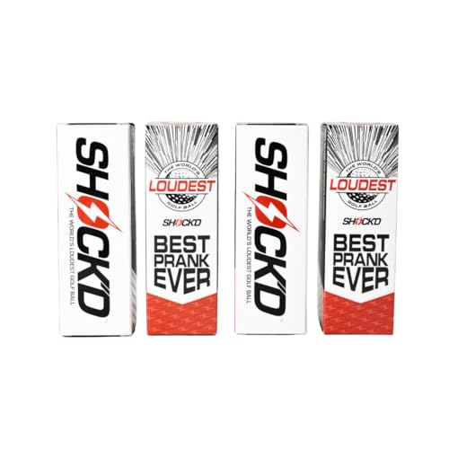 SHOCKD GOLF BALLS 4-Pack (12 Balls Total) Viral Prank Golf Balls Loud Exploding Sound Perfect Gag Gift Tournament Prank or Golf Joke Ball (Red Dot Button)