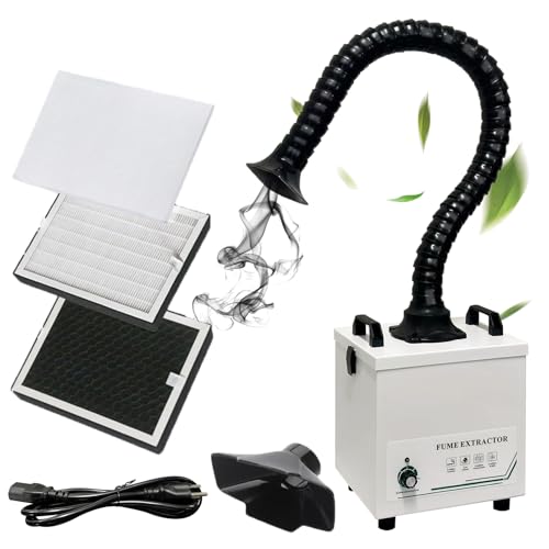 Image of Sopaanro Solder Fume Extractor,100W Smoke Absorber with HEPA and Carbon Filter, Strong Suction 235m3/h,5 PCS Pre-Filter, Low Noise Soldering Fume Extractor for Laser Welding Soldering & 3D Printing