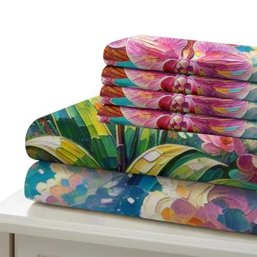 Microfibre douce housse de couette imprimé Phalaenopsis haut de gamme - 6