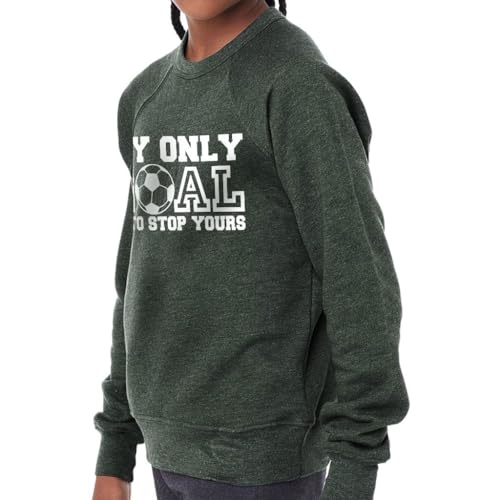 My Only Goal Is to Stop Yours Kids' Raglan Sweatshirt - Soccer Player Print - Soccer Fan Gift2