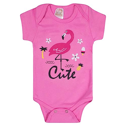 Conjunto 6 Peças Body Bebe Manga Curta Algodão Menino e Menina (G, Menina)