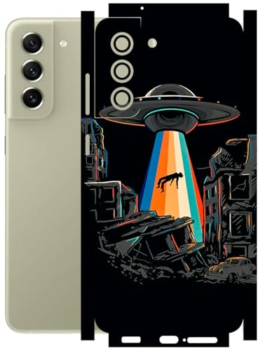 Image of AtOdds - Full Body Back Screen Guard Protector Film - Lamination Wrap Skin Sticker Compatible with Samsung Galaxy S21 FE (5G) | Scratchproof Matte Finish (Alien Invade)